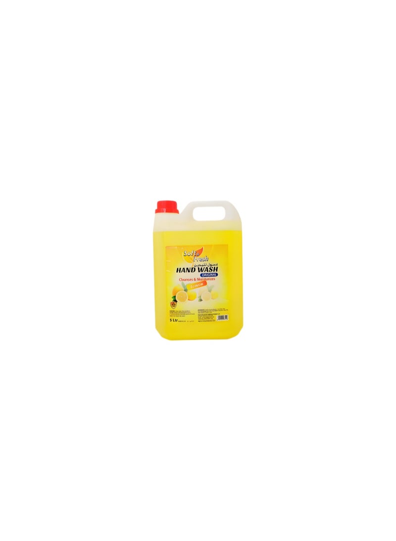 Soft & Fresh Lemon Liquid Hand Wash 5 L | Fresh Citrus Fragrance | Gentle Daily Hand Cleanser | Ideal for Home, Office & Commercial Use - Image 1